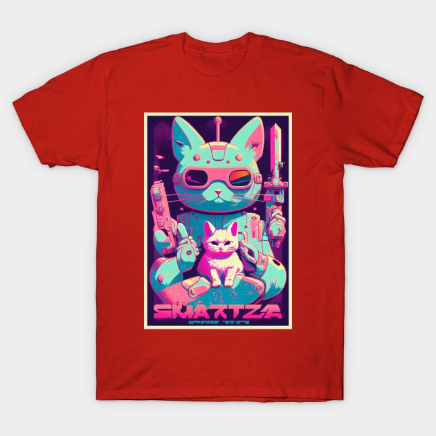 Vintage Anime Space Cat | Quality Retro Anime Origin Design | Chibi Kawaii Manga Art T-Shirt by AlNoah